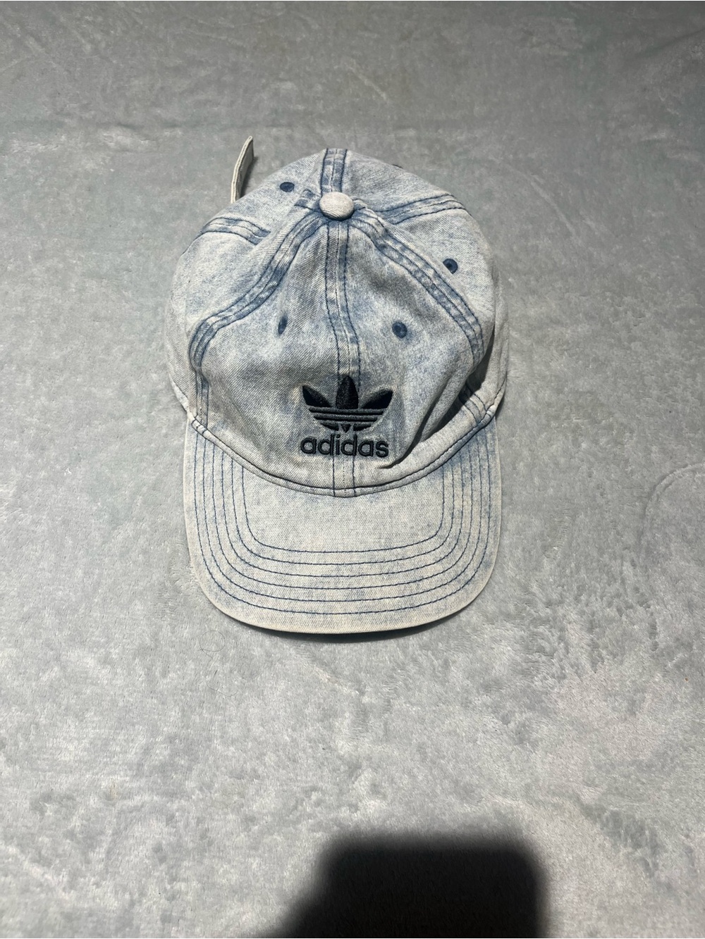 adidas  Light Wash Denim Baseball Cap with Trefoil